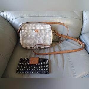 Fossil Polka Dot Crossbody Purse And Wallet Bundle